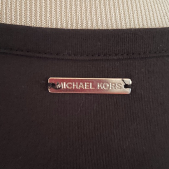 NWT Michael Kors Black w/Leopard MK Tee Shirt Dress - Picture 4 of 8